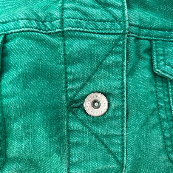 Tristan Casual Chic Emerald Green Denim Jacket - Large - Picture 5 of 10